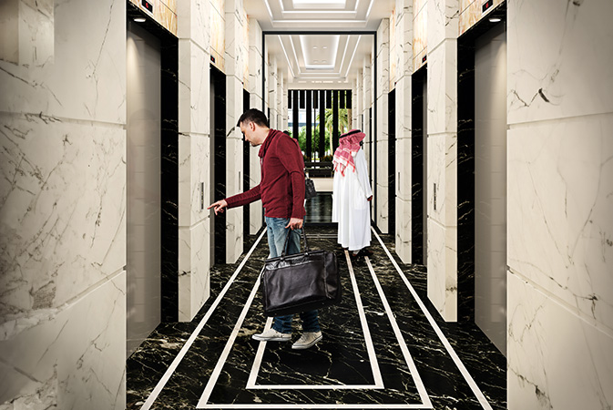 Jewelz by Danube modern elevator lobby